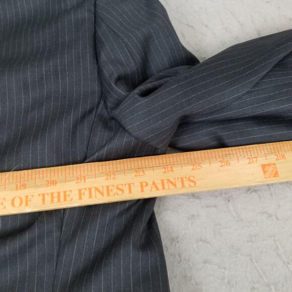 Joseph Abboud Blazer Mens 46S Charcoal Wool Pinstripe Two Button Notch Jacket - Picture 11 of 16